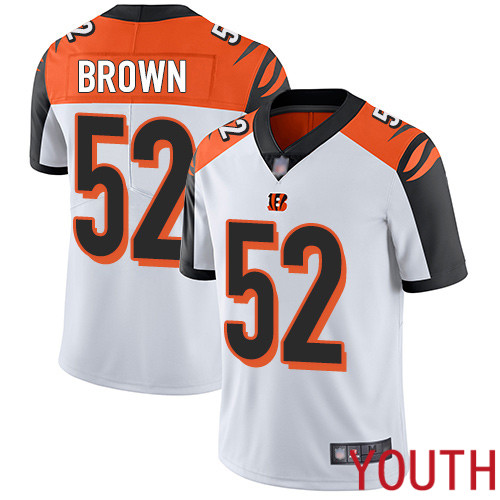 Cincinnati Bengals Limited White Youth Preston Brown Road Jersey NFL Footballl #52 Vapor Untouchable